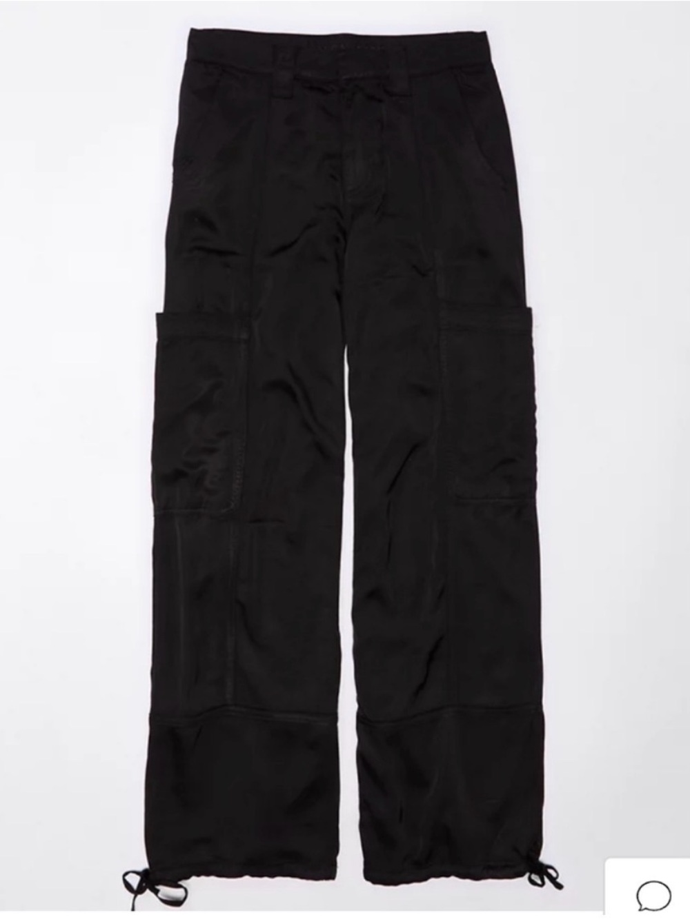 American Eagle Outfitters Black Utility Track Pants with Drawcord Hems